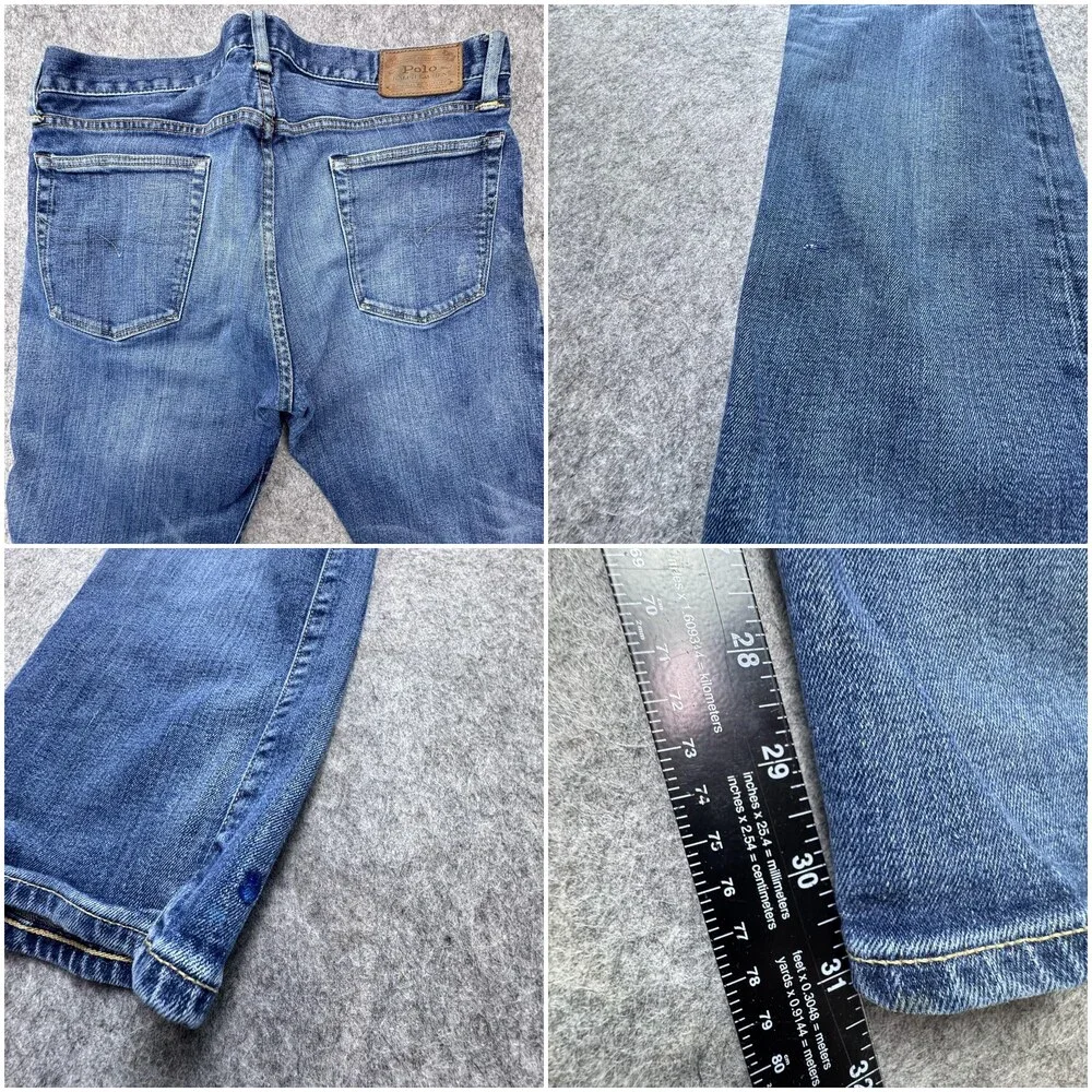 Polo Ralph Lauren Hampton Relaxed Straight Jeans Mens 34x31 Blue Stretch Denim